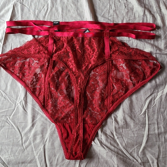 🆕️ BLACK LACE CUTOUT CAGE HIGH WAIST THONG PANTY - Picture 4 of 6